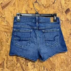 American Eagle Jean Shorts Dark Cotton Denim Summer Casual Basics sz 2 Stretch